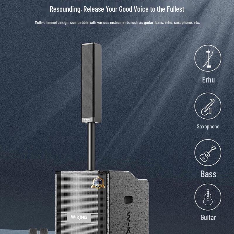 W-King K30 380W Portable Outdoor Bluetooth Trolley Speaker with Dual Mics CN plug (adapter included) (CN version)
