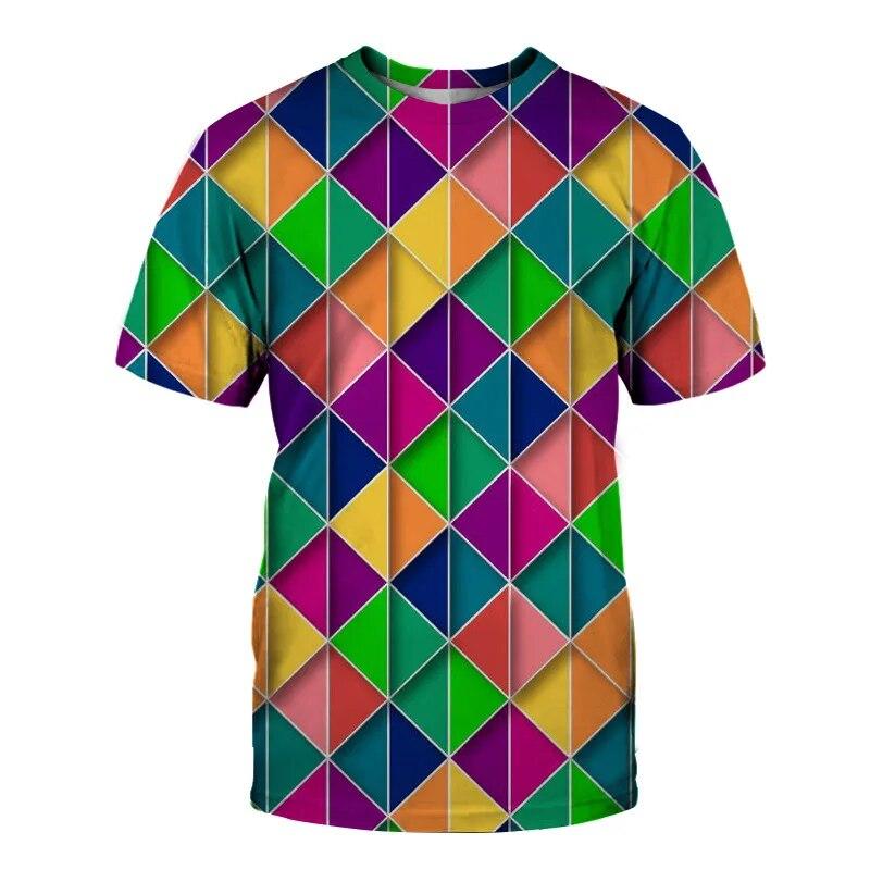 Fashion Hot Summer 3D Geometric Creativity Pattern T Shirt for Men and Women Casual Handsome Print Shirt Trend Harajuku Hip Hop Plus Size Tops