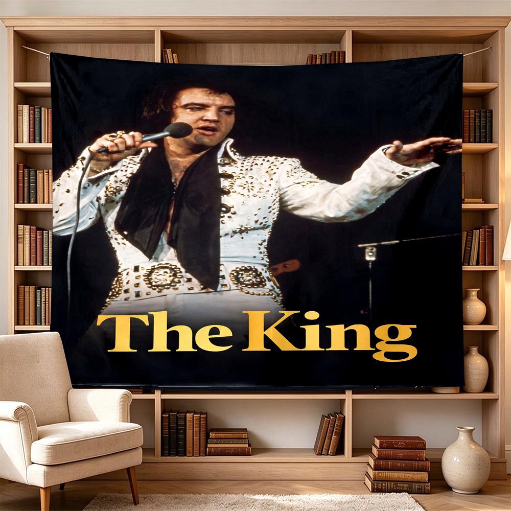 Elvis Neon Sign Versatile Wall Hanging Blanket, Home Backdrop for Wedding, Party and Video Shooting,Perfect Gift