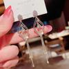 Elegant Silver Geometric Tassel Earrings - Fashionable Face-Slimming Accessories