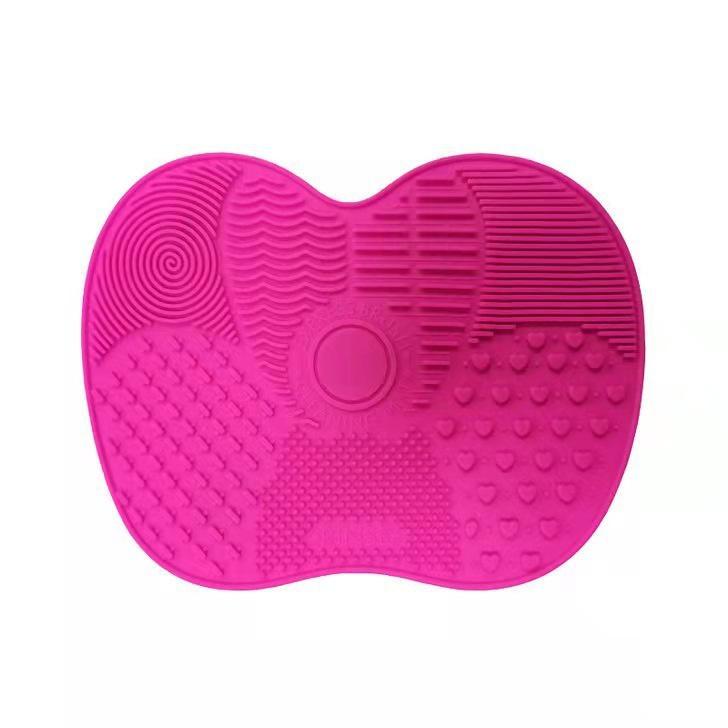 Scrubbing Pad Cosmetic Brush Cleaning Pad Silicone With Suction Cup Apple Cleaner Cleaning Scrubbing Pad Beauty Supplies