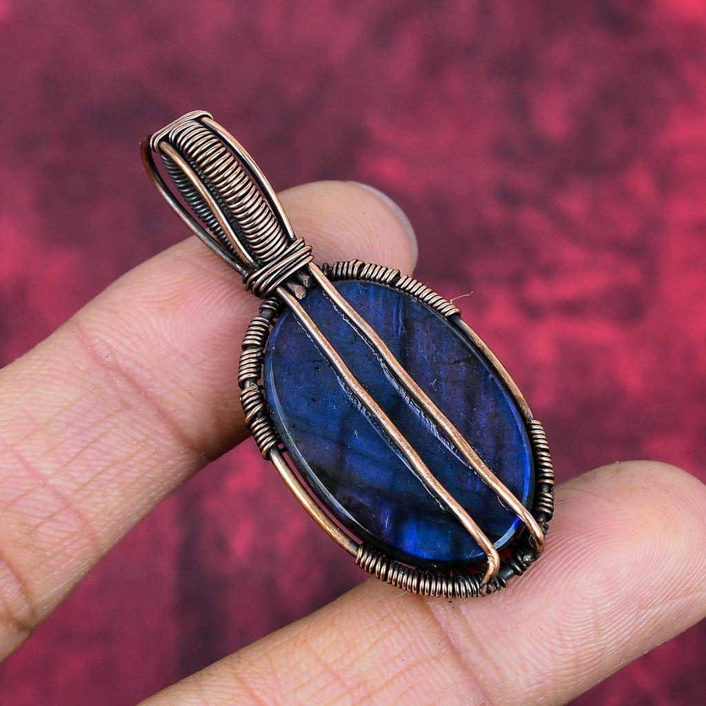 Tree of Life Labradorite Pendant Copper Wire Wrapped Gemstone Pendant Designer Copper Jewelry Handmade Pendant Decent Jewelry Gifts for Wife