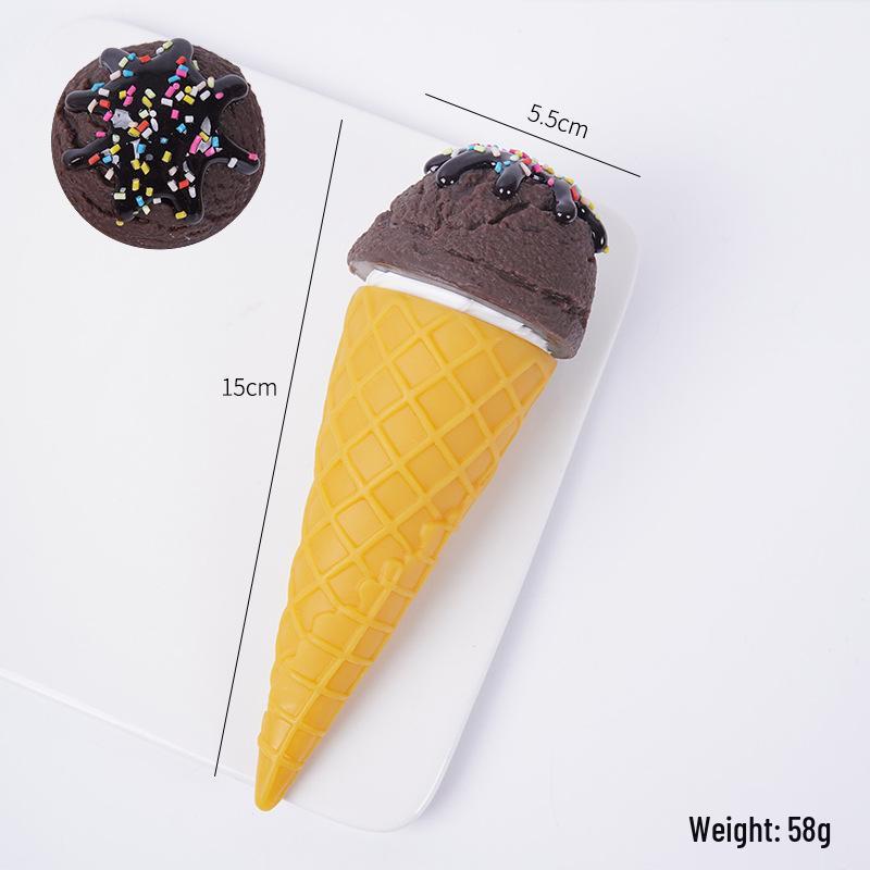 Handcrafted Realistic Ice Cream Ball Display Prop - Macaron Color Cone Toy