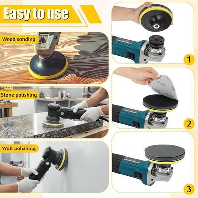 ABWR-For Wood Metal Polishing Sanding Discs Kit- 54 PCS 5 Inch Sandpapers With Foam Backing Pad, 400 To 5000 Grits, Wet Dry Incl