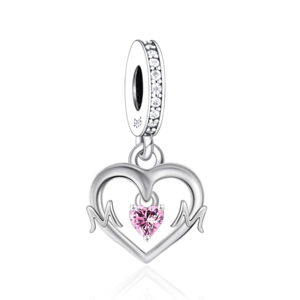 Trendy copper Mum Twotone Wrapped Heart Charm Compatible With Bracelets Delicate Necklaces Mother Exquisite Jewellery Gifts