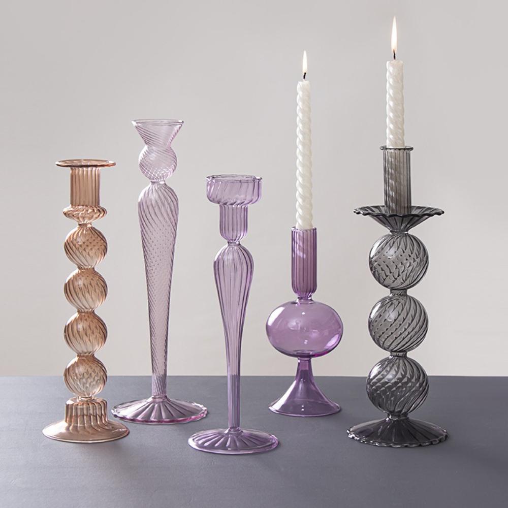 Creative European-style Glass Candlestick Home Decorations Wedding Table Centerpiece Party Decor Candlestick Housewarming Gift