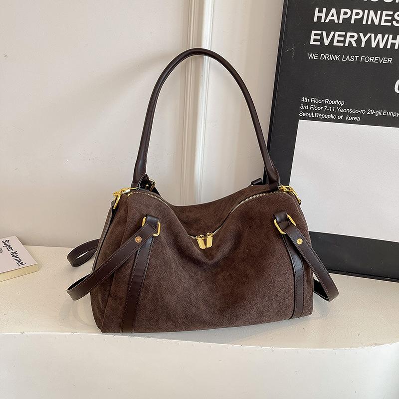 High-value Suede Pillow Bag Women's Large-capacity New Bag Casual Simple Shoulder Messenger Bag