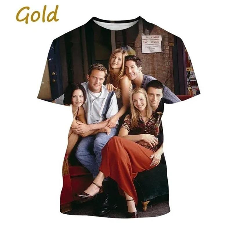 TV Show Friends Printed T-Shirt For Men Women FashionCrewneck Short Sleeve T Shirt  Streetwear Mens Casual Plus Size Tees Top