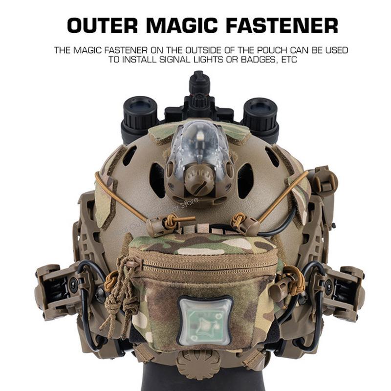 Tactical Helmet Rear Bag Brain Battery Pouch Hook&Loop NVG Battery Box Storage Pocket Hunting Gear Accessories SC Style