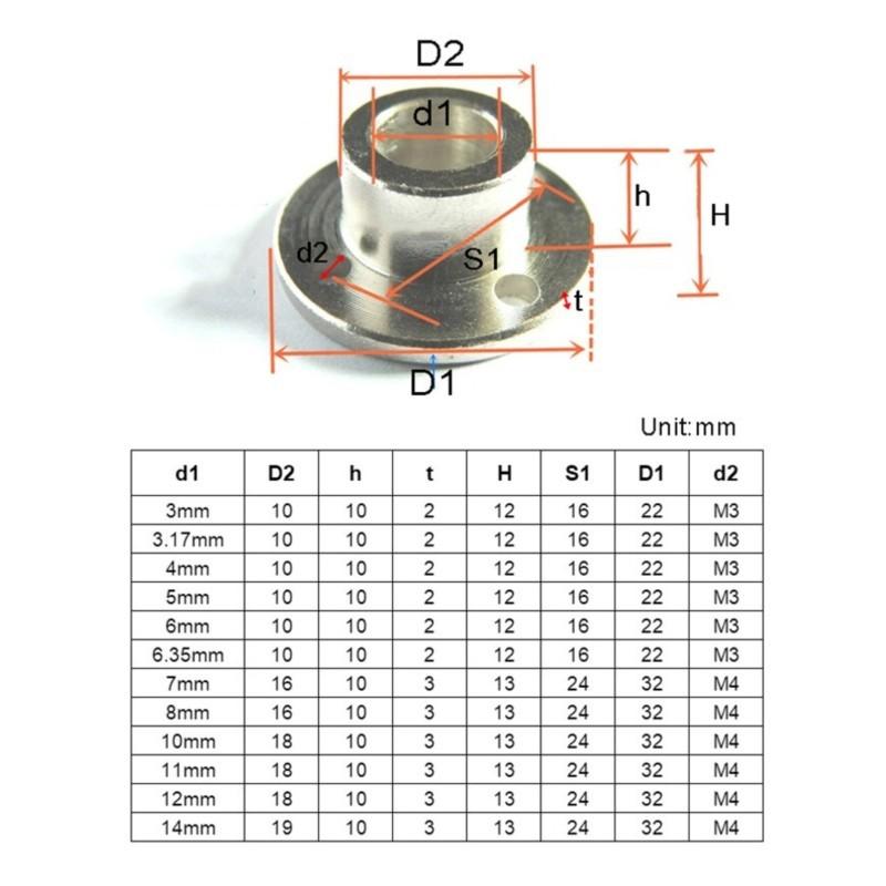 4pcs Flange Coupling Motor Guide Shaft Coupler Motor Connector Power 3mm- 14mm With Screws Flange Coupling Shaft Axis Fittings
