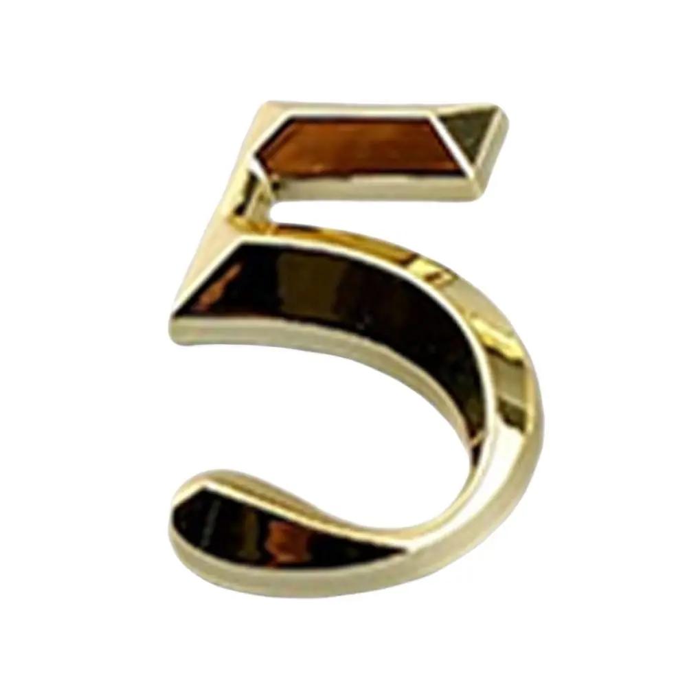 3D Door Number ABS Injection Molding Electroplating Plate Digits 0 To 9 Golden Door Self Adhesive Street Sticker Outdoor