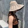 Sunscreen Hat for Women, Foldable, Face Covering, Summer Sunshade, Beach Big Edge, Ponytail, Empty Top Sun Hat