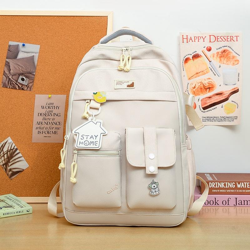High value college style fresh and sweet backpack junior high school students lightweight large capacity backpack