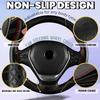 DEEYOTA Car Steering Wheel Cover Universal Fit Round Stitch Steering Wheel Wrap Thin PU Leather Steering Wheel Cover Sewn On 15" Car Wheel (Black)