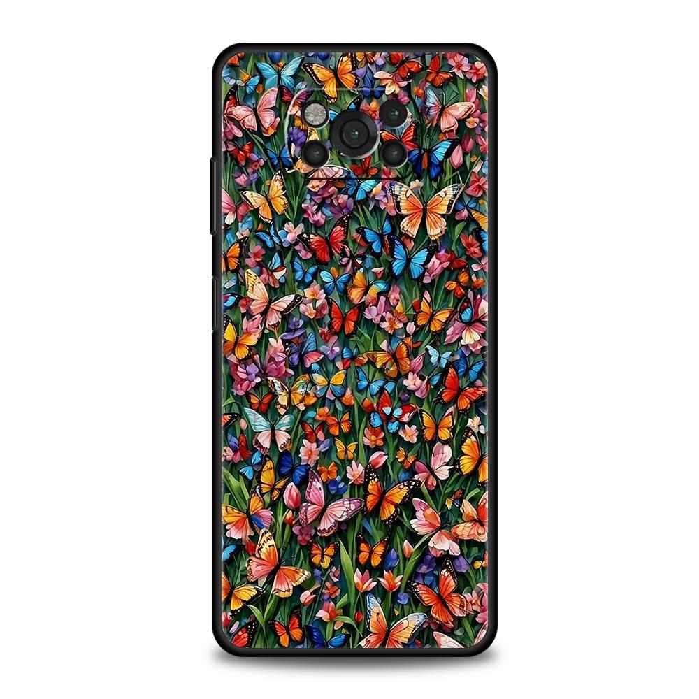 Butterfly Design Phone Case Cover  for Xiaomi Poco F7 Ultra F6 F5 F4 F3 X6 X5 X4 X3 NFC C51 C55 M4 GT 5G Soft TPU Shell Fundas