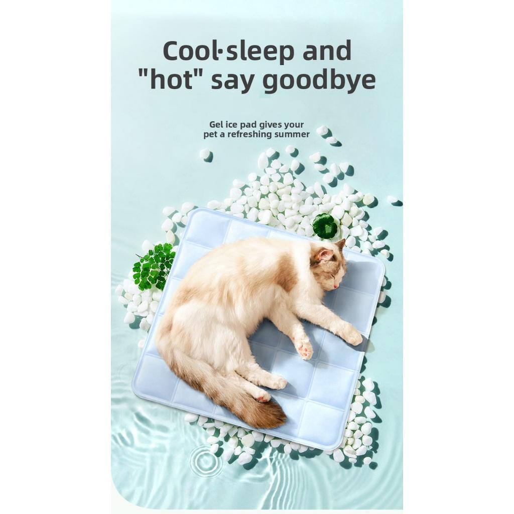 Breathable Mesh Cooling Pad for Cats and Dogs - Summer Ice Slippery Fabric, Rectangular Pet Bed To Keep Pets Cool and Comfortable, Dog Cooling Pad