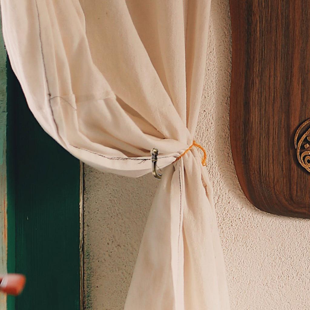 1Pair Premium Alloy Curtain Tieback Hook Wall Mounted for Drapes Curtains Hold Backs Elegant Simple Design Smooth Finish