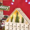 Advent calendar wooden luminous Christmas decoration LED light 24-day countdown calendar ornaments c