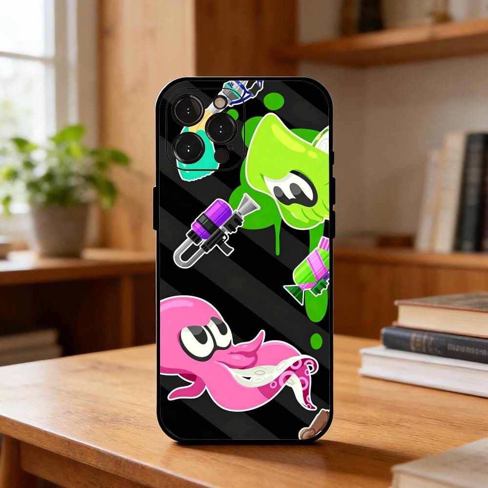 S-Splatoon 3 Game Phone Case For iPhone17,16,15,14,13,12,Plus,Pro Max, 5G Others Soft Black Cover