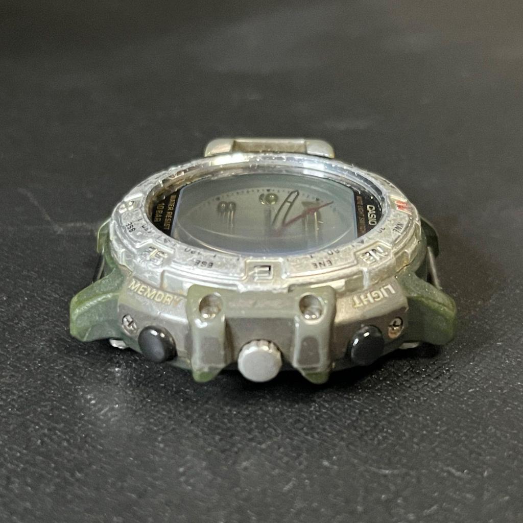 Used [Working item] CASIO PROTREK PRT-50FGJ Fishing Gear wristwatch Casio digital analyzer No belt Battery replaced Operation confirmed