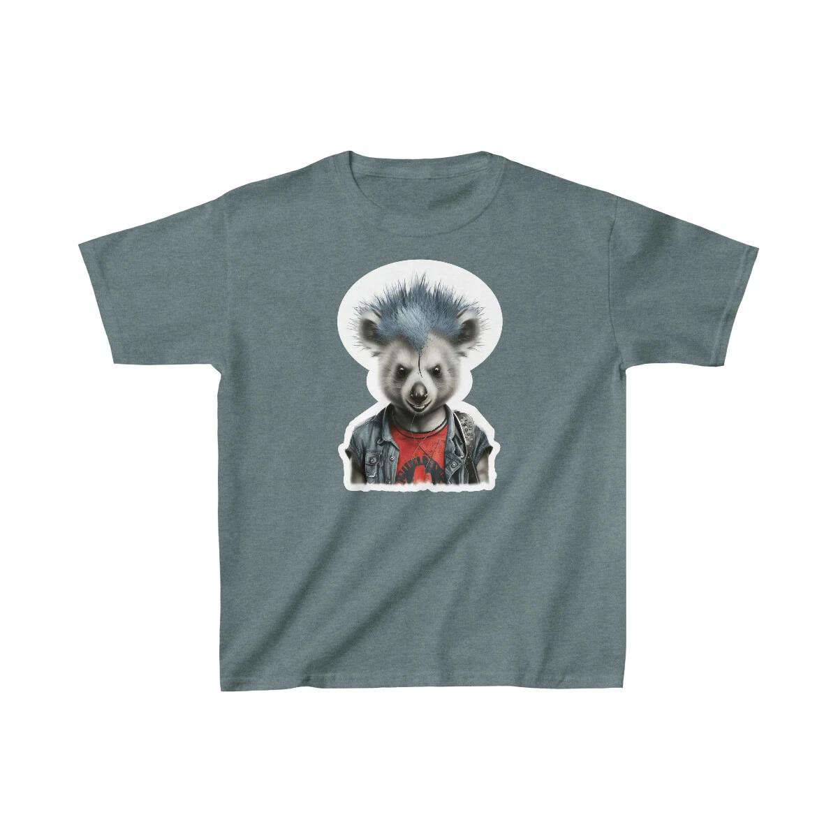 US Kids 7Y 14Y - Panda punk music - Kids Heavy Cotton Tee S