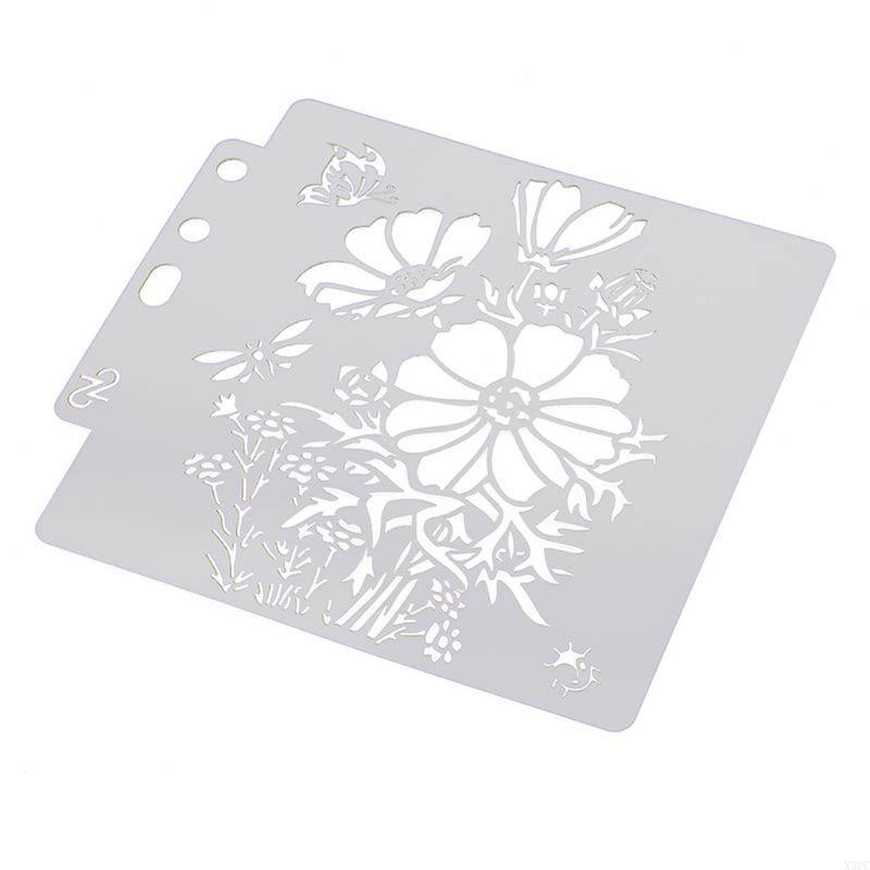 

Flower Stencils Template Painting Scrapbooking Embossing Stamping Album Crafts X3UC серебряный