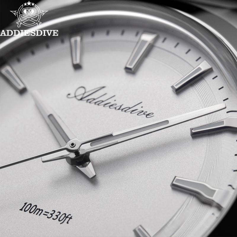 ADDIESDIVE Hot Sale AD2066 Quartz Watch Simple Waterproof Wristwatch Bubble Mirror Pot Cover Glass Stainless Steel Men's Watches