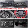 Scheinwerfer Lampe / Lenkrad / Griffschale / Schalthebel Panel / Becherhalter Abdeckung Zierleisten Zubehör für Ford Mustang 2015 -