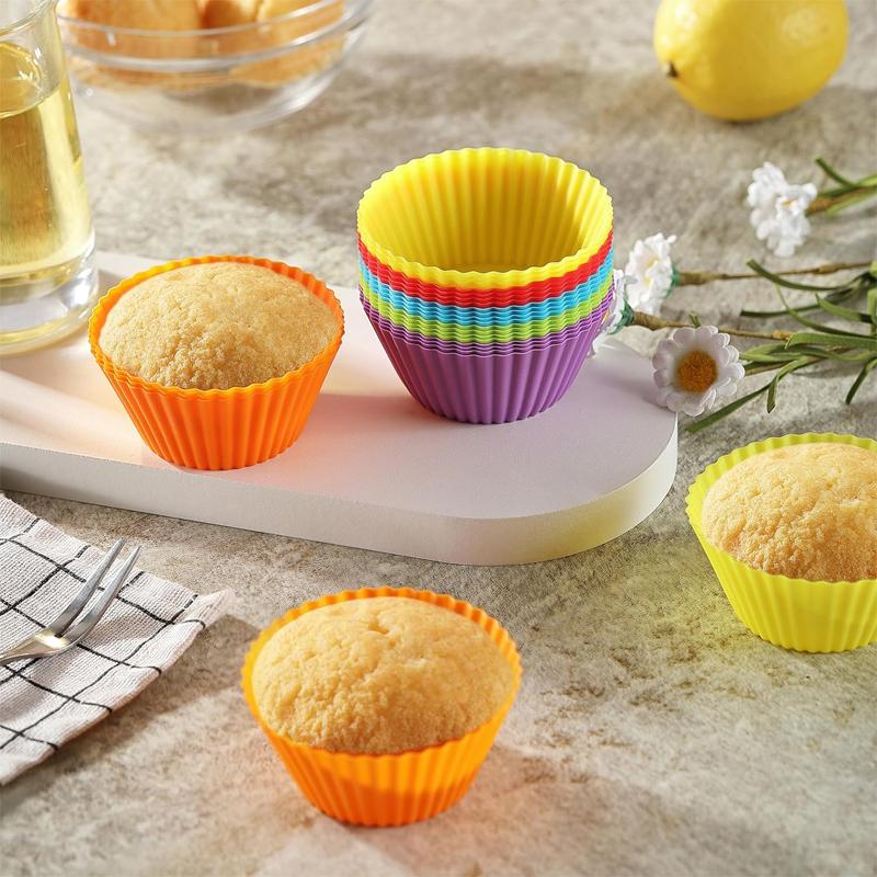 10/20/50pcs Silicone Cupcake Baking Cups Reusable Non-stickMuffin Cupcake Liners Holders Molds Home Kitchen Bakeware BPA Free