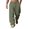 Men's Casual Loose-fitting Jogging Pants, Straight-leg Wide-leg Trousers, Drawstring Cotton And Linen Casual Pants.
