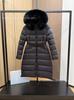 Standard autumn and winter Boedic waist big fur collar hooded long slim down jacket women's coat