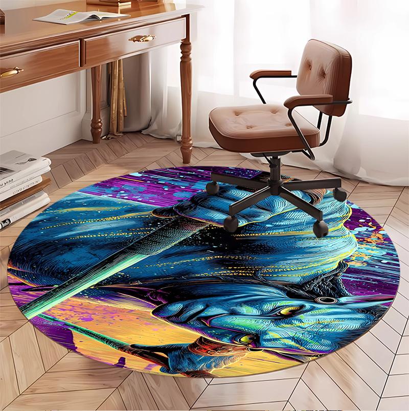 Avatar Pattern Round Rug, Indoor/Outdoor Mat, for Picnic, Gameroom, Bedroom, Office, Living Room, Home Decor Carpet, Birthday Gift