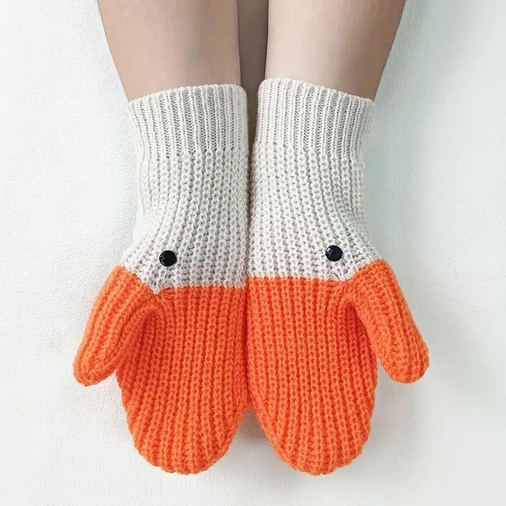 Creative Knitted Goose Gloves Funny Swan Gloves Fashion   Winter