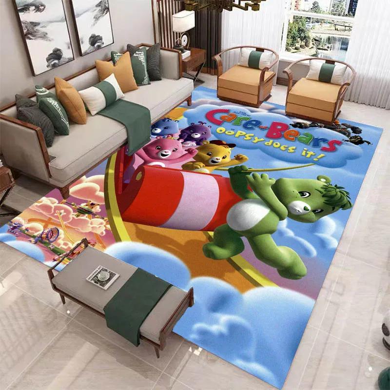 MINISO Cute C-Care Bears Printed Carpet Kitchen Mats Non -slip Carpet Outdoor Carpets Area Rug Bedroom Decor Birthday Gift