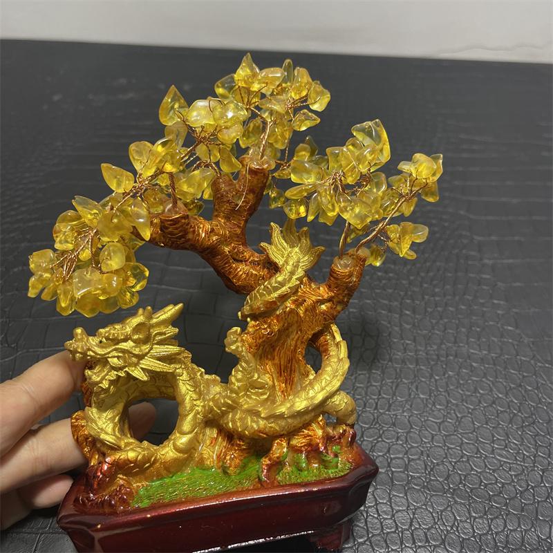 Natural Healing citrine Crystal crystal tree Fortune gold Money Tree citrine quartz gift Good Luck For Gifts fengshui