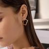 Minimalist Punk Square Earrings - Golden Geometric Ironwork Studs, Trendy Festival & Party Jewelry, Ramadan & Daily Fashion for Women