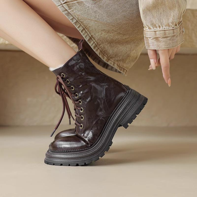 Soft leather version~ fur integrated snow boots women's Northeast cotton shoes 2025 new winter velvet thickened warm short boots