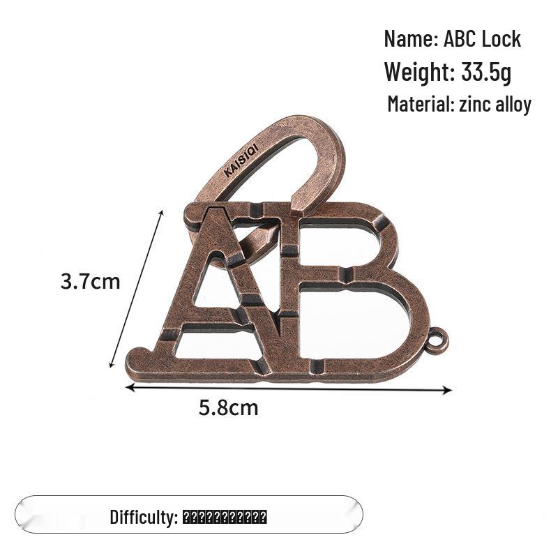Zinc Alloy Kongming Puzzle Lock: Disentanglement Ring Educational Toy