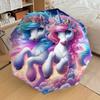 1 Stück Einhorn Fantasy Nachthimmel Regenschirm mit Kunststoffgriff, Geeignet für Alle Jahreszeiten Zuhause Reise Outdoor RegenschirmDD708