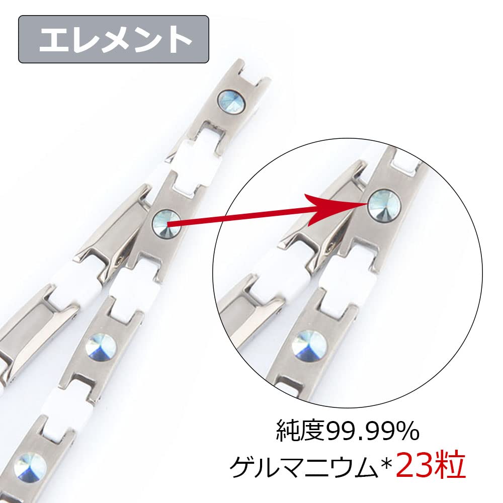 Hachi 99.99% Purity Germanium Necklace, 25 Pieces, Ceramic and Titanium, Men's and Women's Necklace, Healthy Fashion Jewelry (White, 50.0)