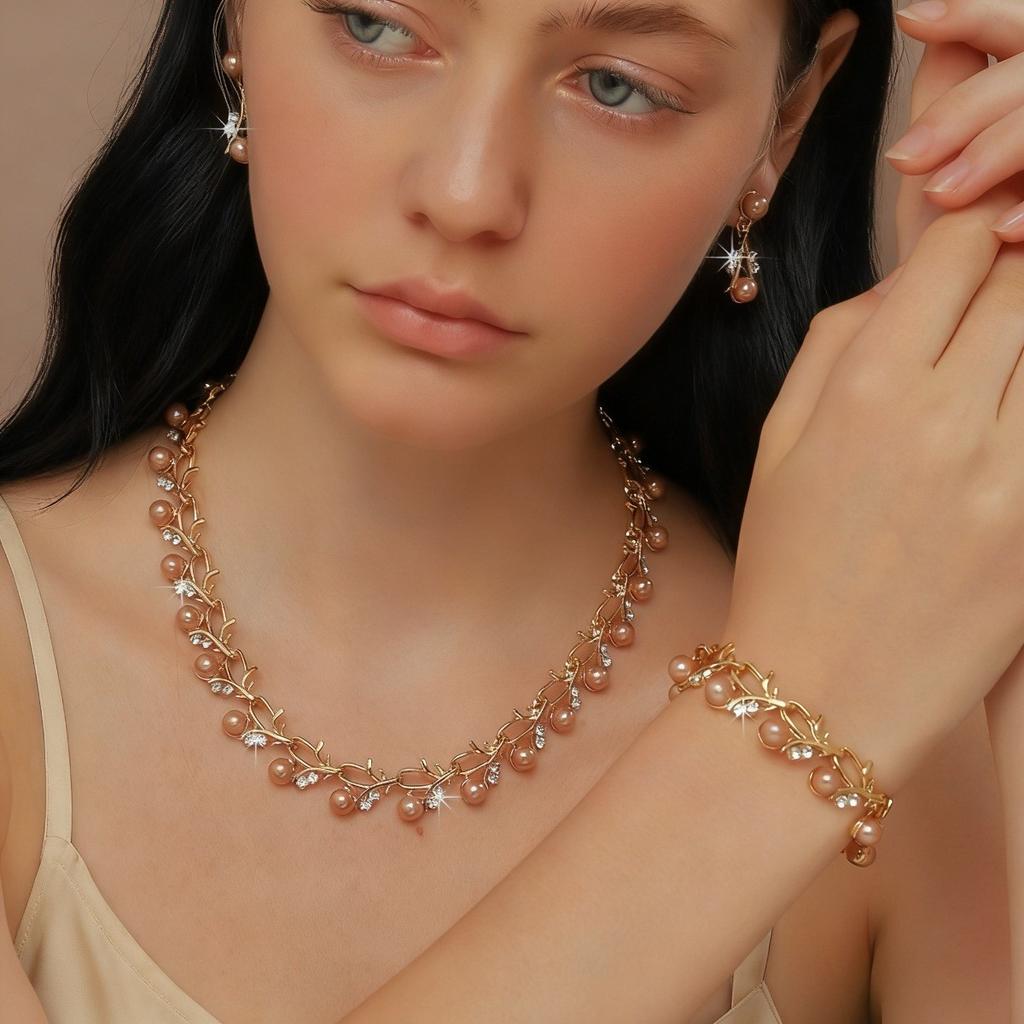 2026 Light Luxury Pearl Necklace Earrings Bracelet Niche Retro Temperament Fashion High Sense Collarbone Chain Necklace