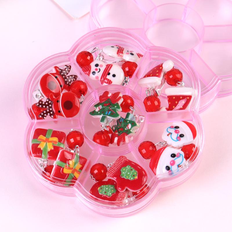 

Popular Christmas Cartoon Tassel Ear Clips for Girls - No Piercing Needed