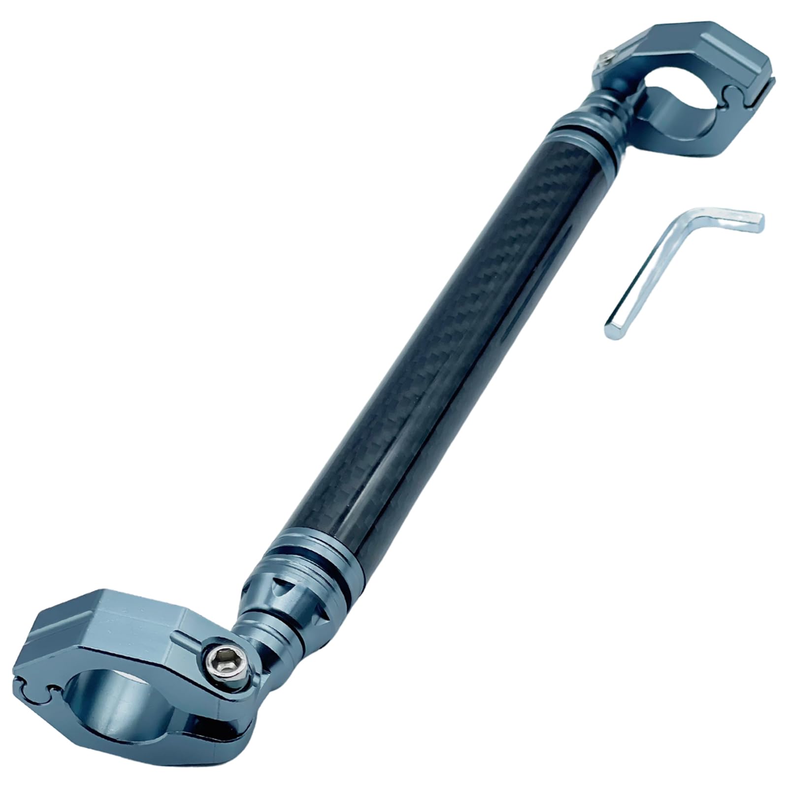 TIGRE BLANC Motorcycle Handlebar Brace Clamp Universal Handlebar Custom Carbon Gunmetal Bar, Adjustment, Part, Fiber, 22.2mm Diameter,