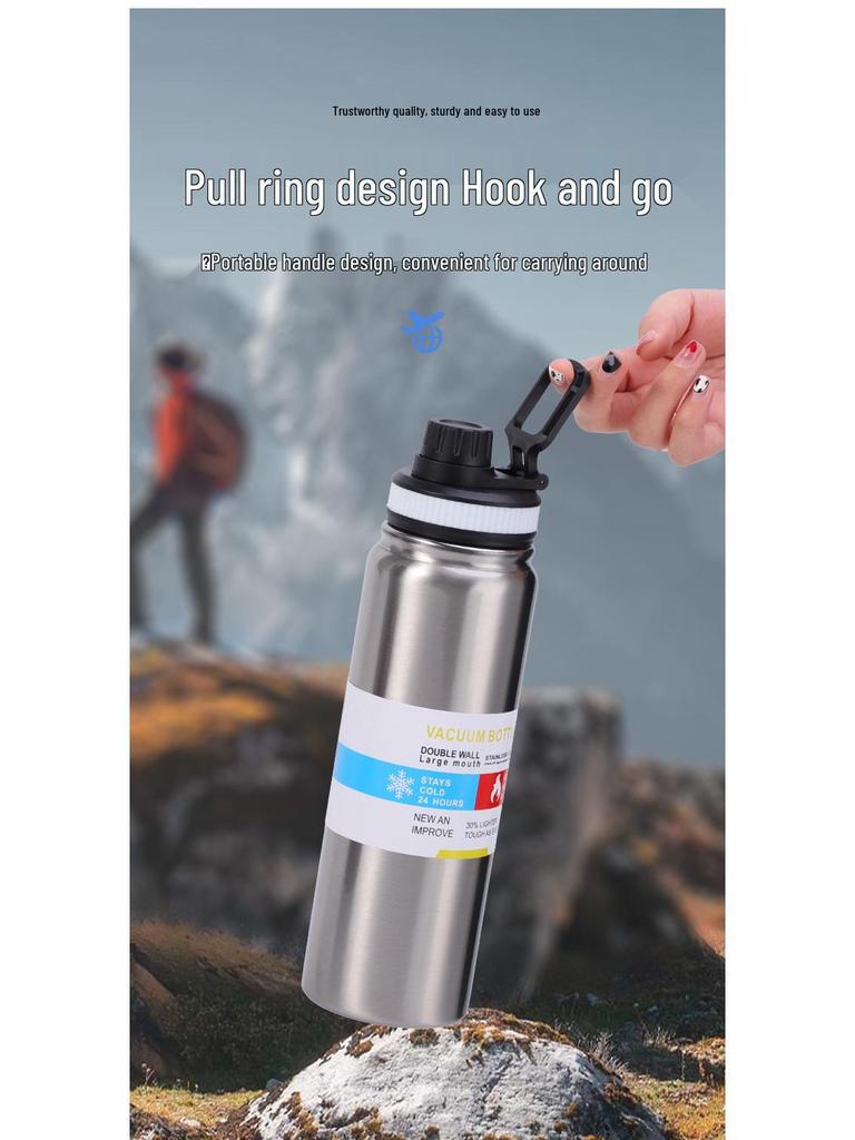 Large Capacity 304 Stainless Steel Thermos Cup for Car, Outdoor, Cycling & Mountaineering
