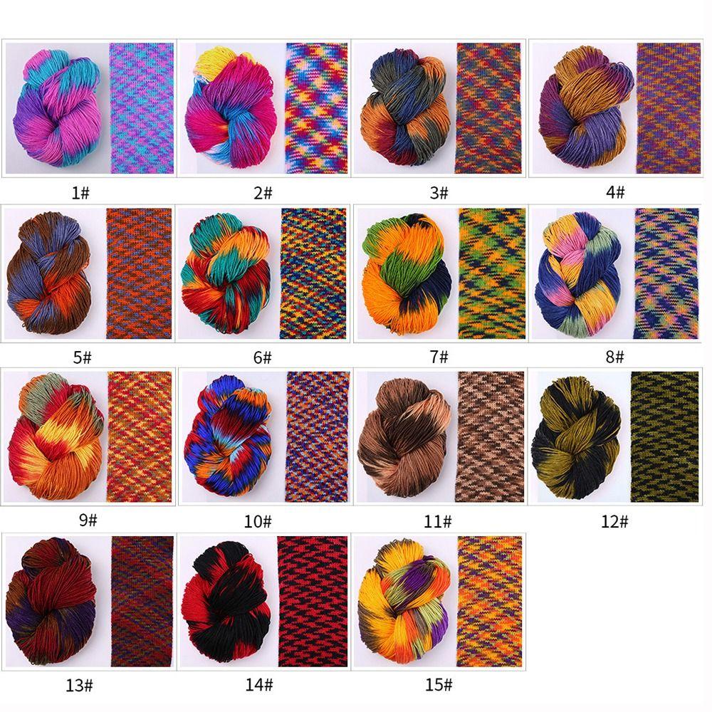 Segment Dyed Wool Yarn Mixed Color Knitting Yarn Thick Knitting Crochet Thread  Sweater