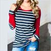 Autumn New Striped Stitching Round Neck Long-sleeved T-shirt Bottoming Shirt For Effortless Style And Comfort