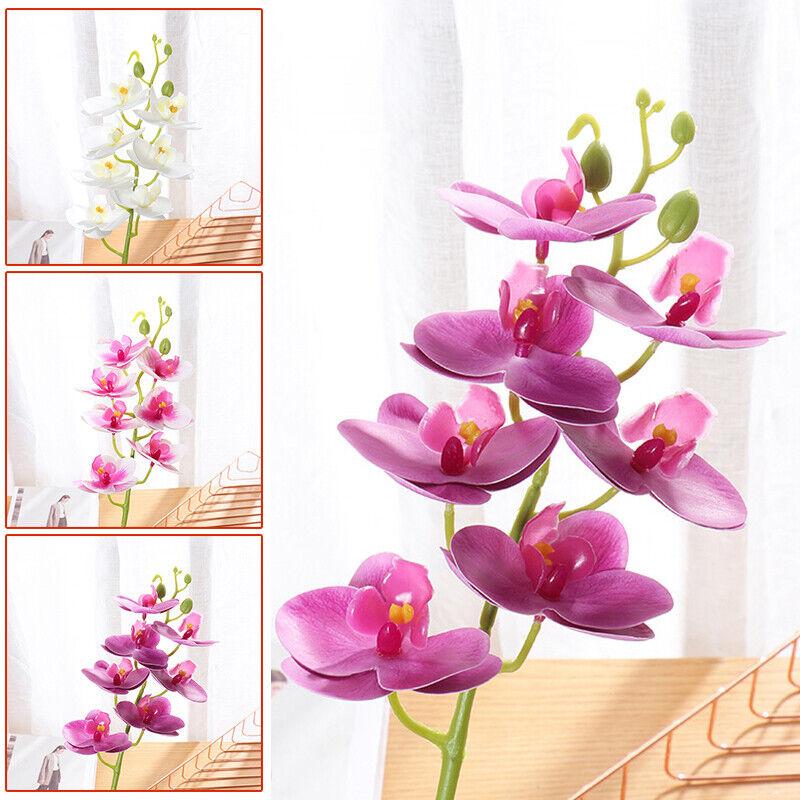 Artificial Butterfly Orchid Flower Bunch Fake Phalaenopsis Wedding Party Decor