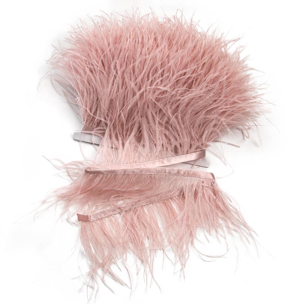 

1 Meter Ostrich Feather Trim Trimming Natural Ostrich Plumage Fringe Ribbon Lace For Wedding Party Dress Sewing Decoration Plume 8-10 cm світло-фіолетового кольору