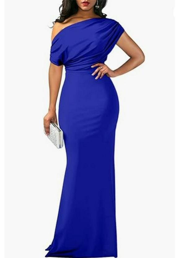 Abito Formale Donna Primavera 2024 Monospalla Senza Maniche Bodycon