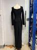 2025 Diamond-Studded Bandage Evening Dress – Sexy Long-Sleeved European & American Style